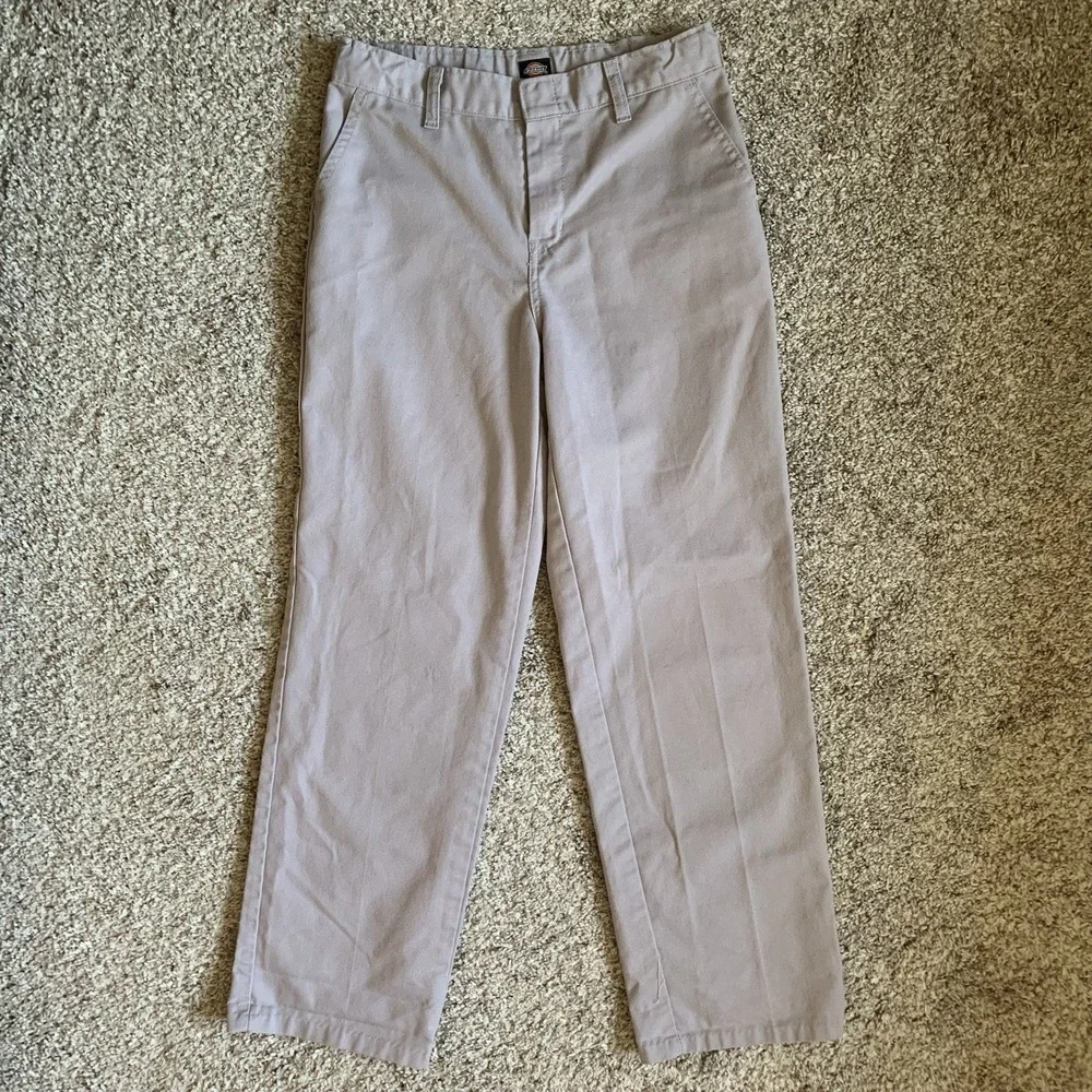 Dickies Pants Boys Size 14 28x29 Gray Adjustable Waist‎